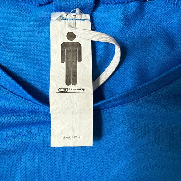 Kalenji Decathlon Creation Running Cycling Shirt Bright Blue Sport Tech Fabric - Picture 4 of 8